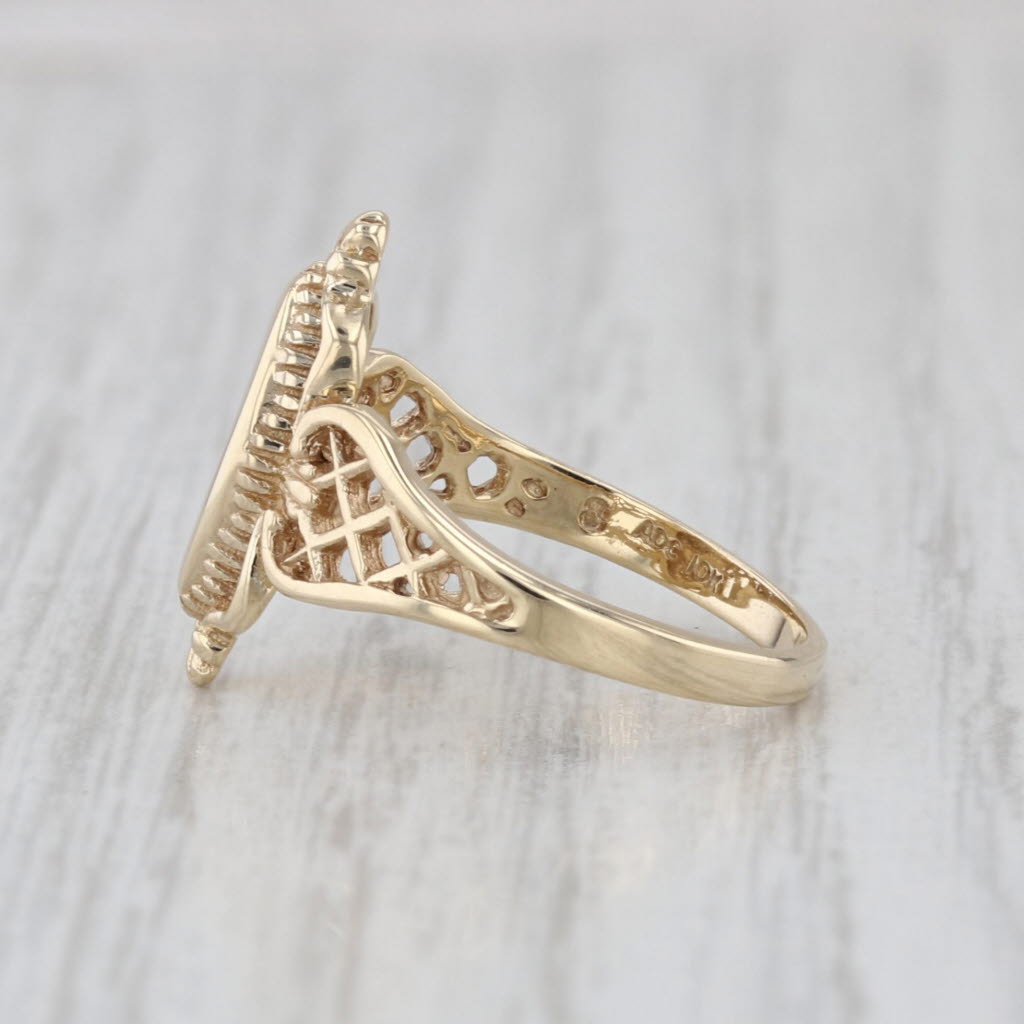 Vintage Diamond Signet Ring 10k Yellow Gold Size 5.5
