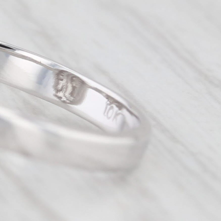 Light Gray 0.23ctw Pave Diamond Cluster Halo Ring 10k White Gold Size 6.75