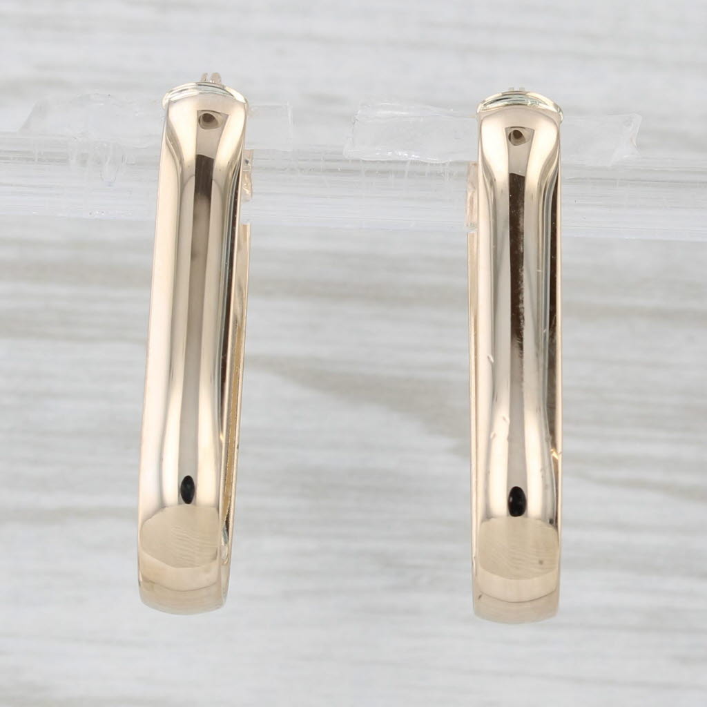 Light Gray Oval Hoop Earrings 14k Yellow Gold 14k Yellow Gold Snap Top Hoops