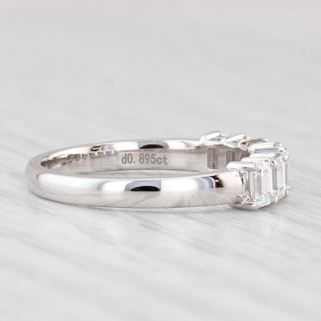 Light Gray New 0.89ctw Lab Grown Diamond Wedding Band 14k White Gold Stackable Ring Sz 6.25