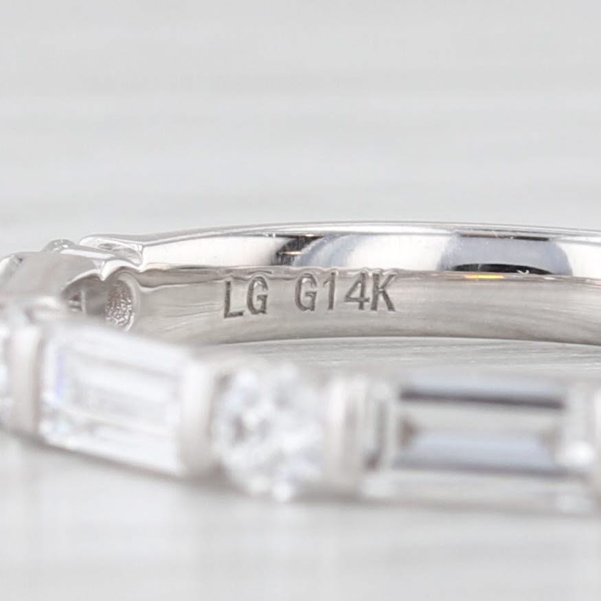 Light Gray New 1.12ctw Lab Grown Diamond Wedding Band 14k White Gold Stackable Ring Sz 6.5