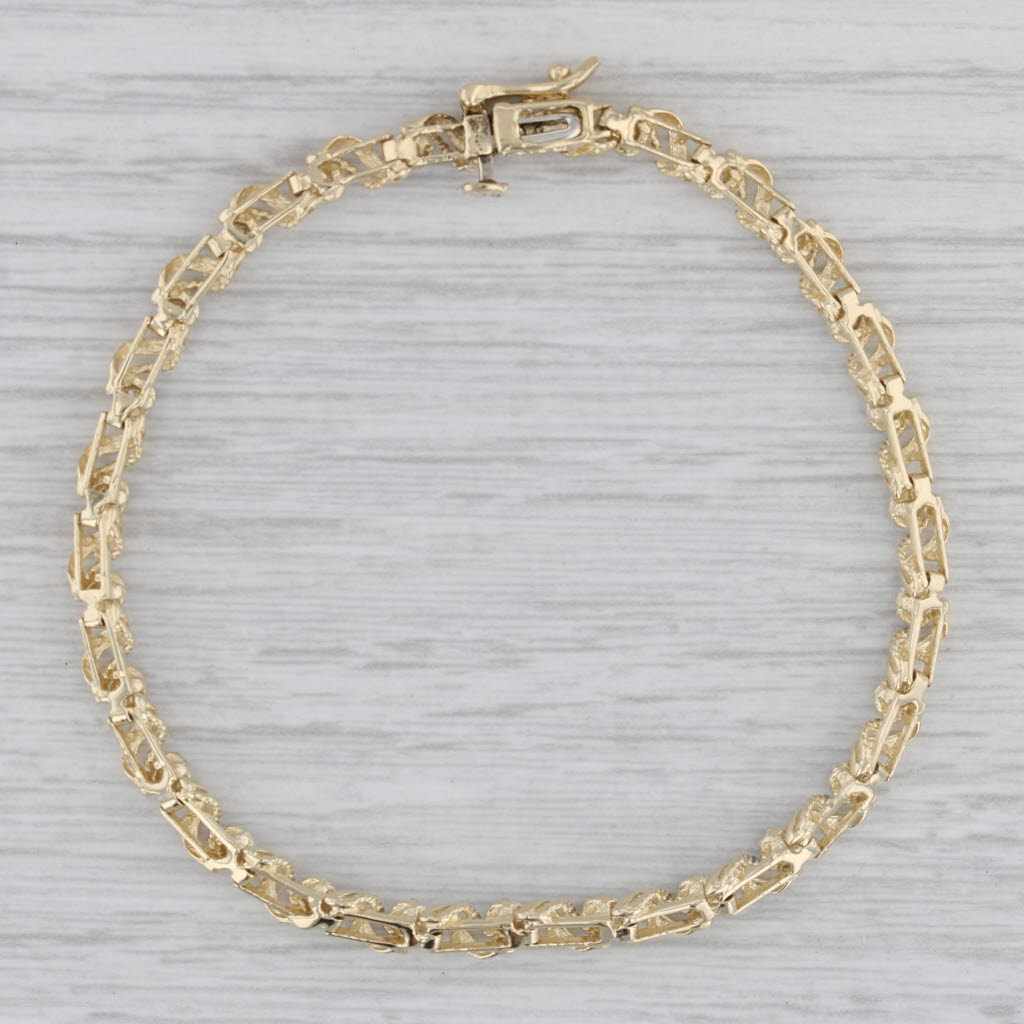 Gray 0.50ctw Diamond Tennis Bracelet 14k Yellow Gold 7.25" 4.3mm