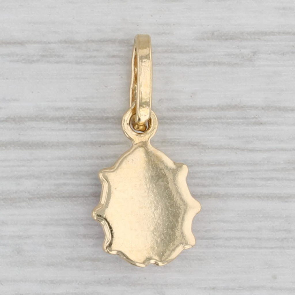 Gray Ladybug Pendant 14k Yellow Gold Enamel Good Luck Charm