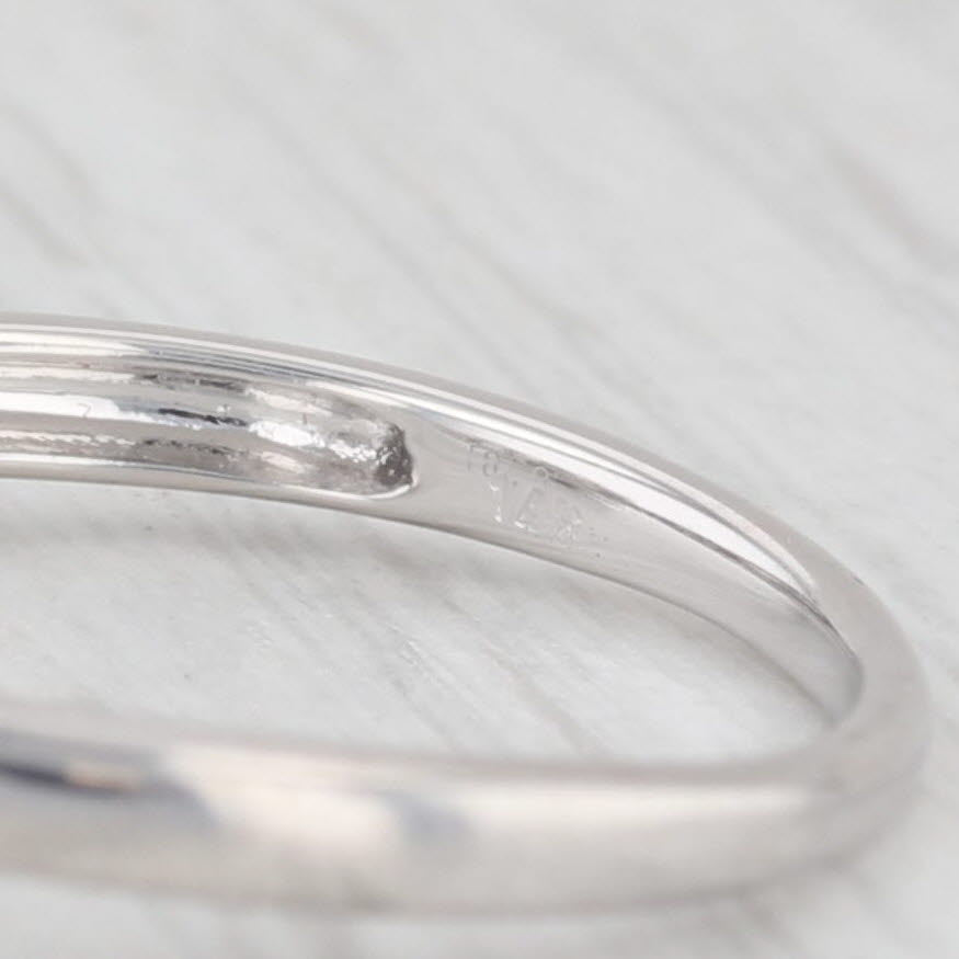 Light Gray 0.22ctw Round Diamond Solitaire Engagement Ring 14k White Gold Size 7.75