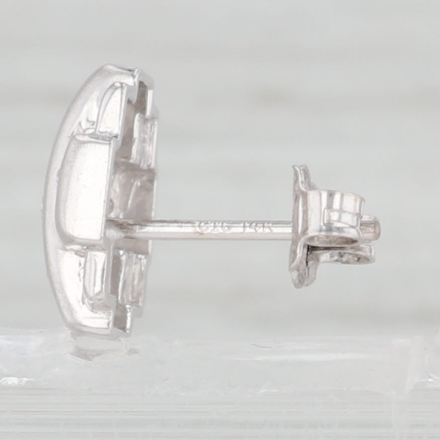 Light Gray 0.18ctw Diamond Square Stud Earrings 14k White Gold Studs