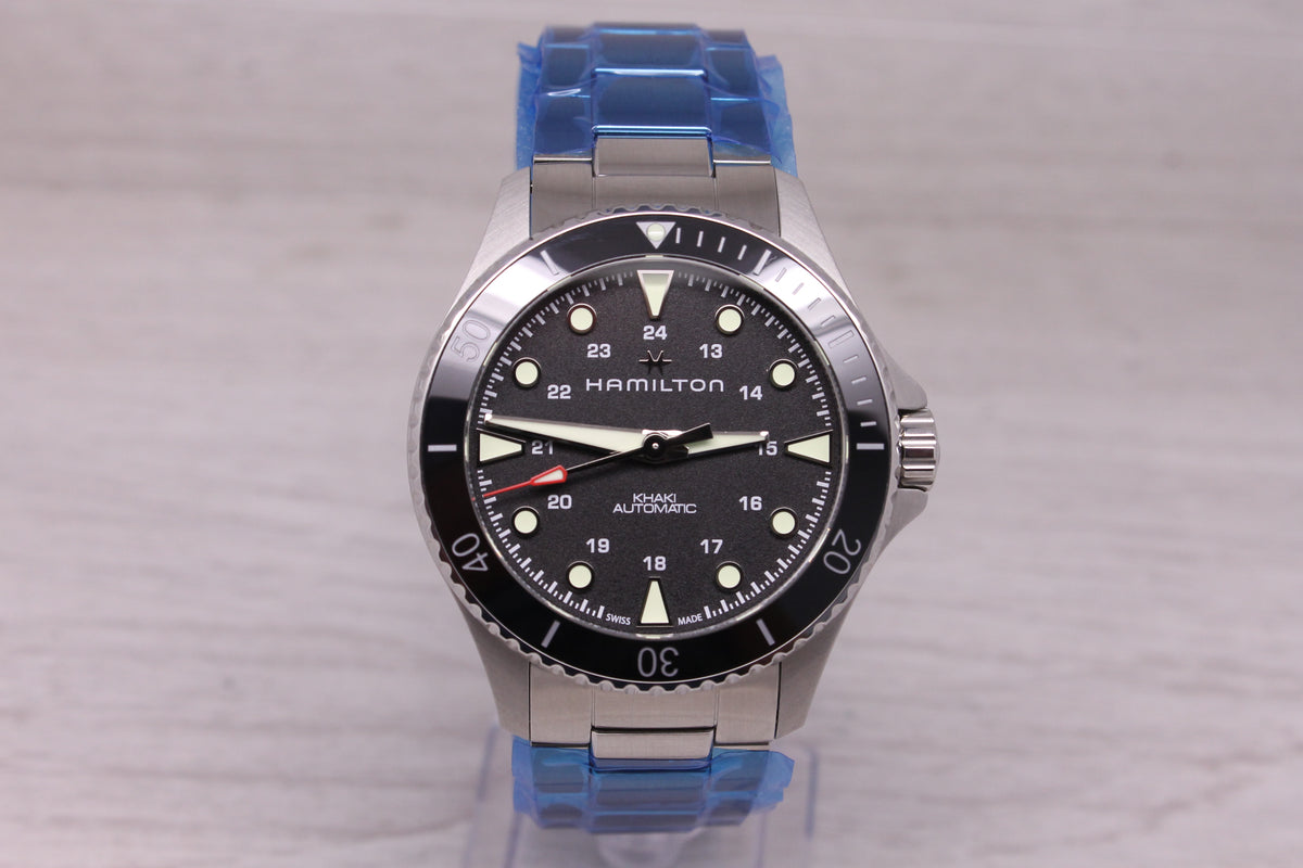 Hamilton Navy Scuba 43mm Steel Automatic Watch Black Dial Swiss H82515130 MINT