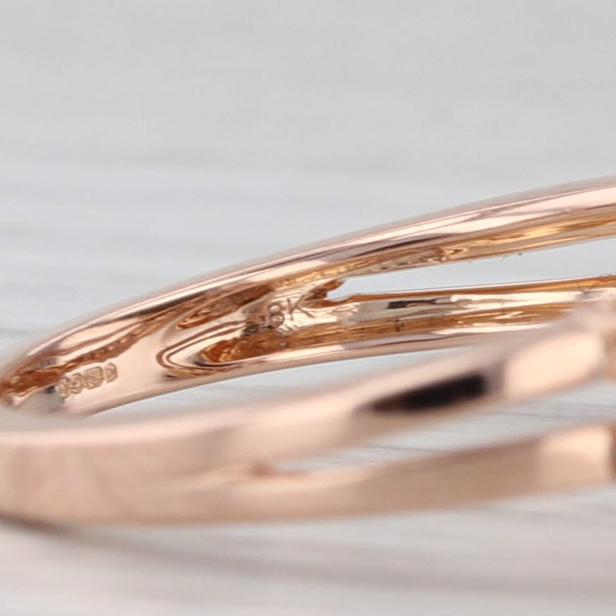 0.52ctw Diamond Cluster Bypass Engagement Ring 18k Rose Gold Size 7.25 COA