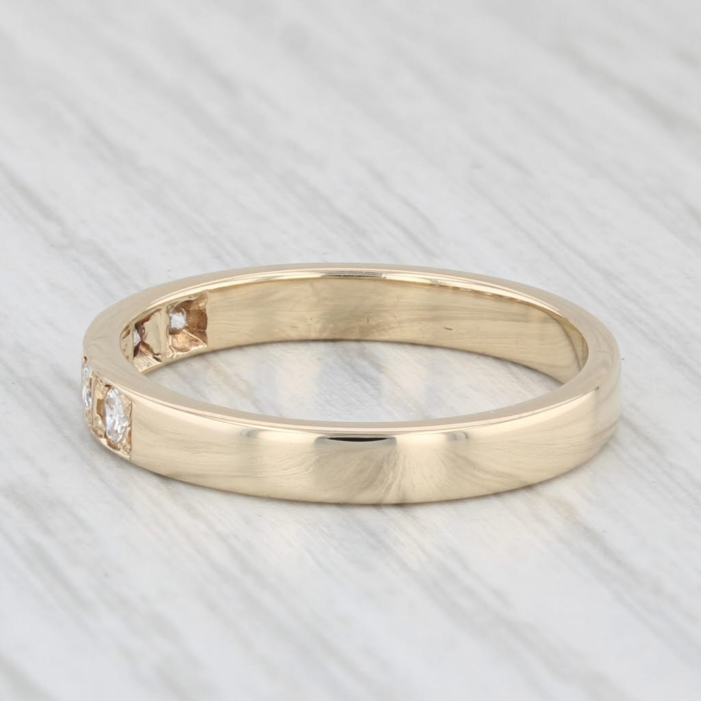 Light Gray 0.20ctw Diamond Band 14k Yellow Gold Size 7 Stackable Wedding Anniversary Band