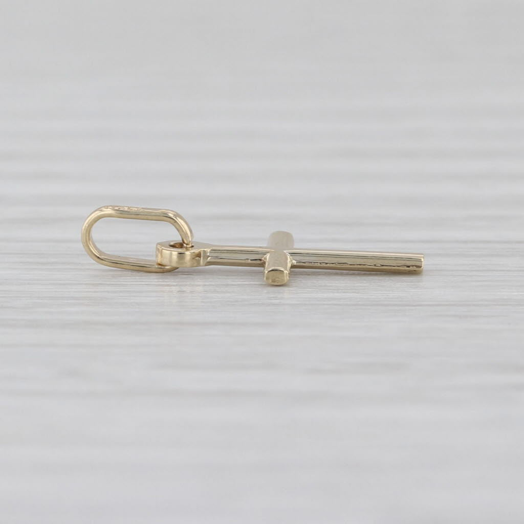 Tiny Gold Cross Charm 10k Yellow Gold Pendant