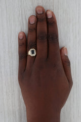Dark Gray 1.38ctw Blue Sapphire Diamond Halo Ring 14k Yellow Gold Size 8