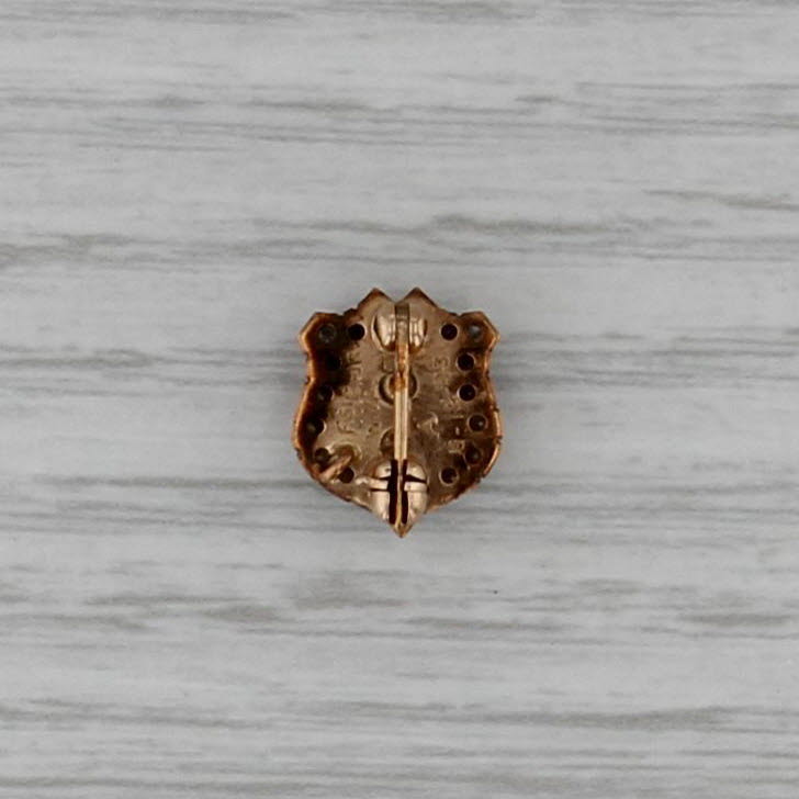 Phi Kappa Psi Sweet Heart Mini Shield Badge 10k Gold Pearl Diamond Pin