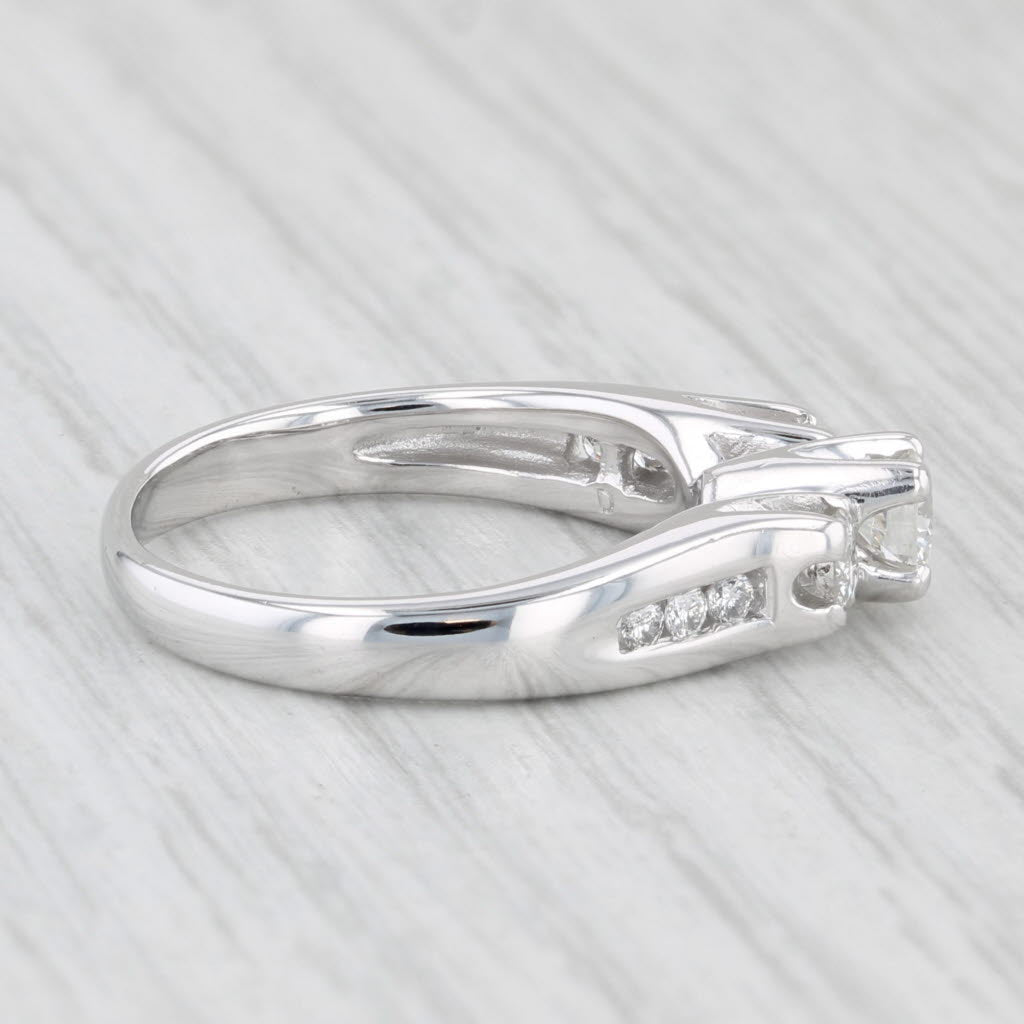 Light Gray 0.61ctw Round 3-Stone Diamond Engagement Ring 14k White Gold Size 7.25