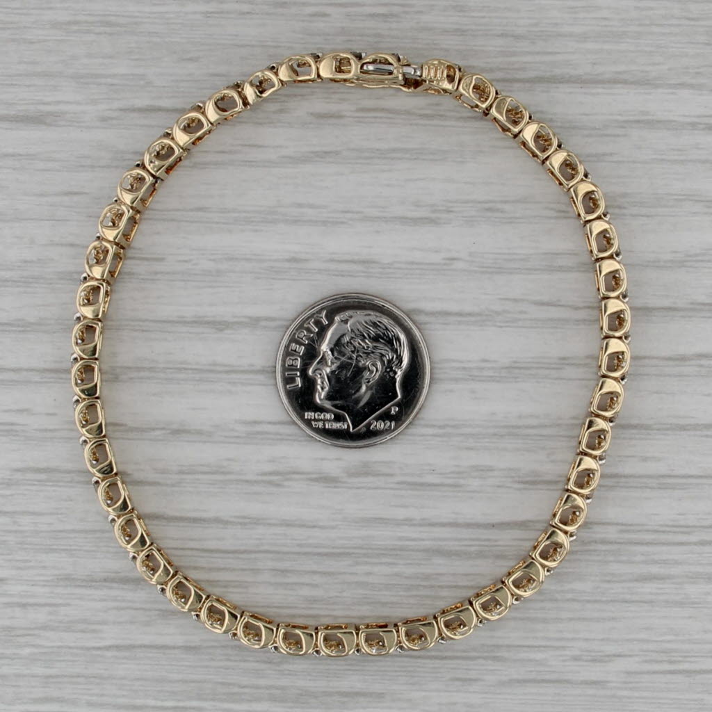 1.75ctw Diamond Tennis Bracelet 14k Yellow Gold 7.5" 6mm