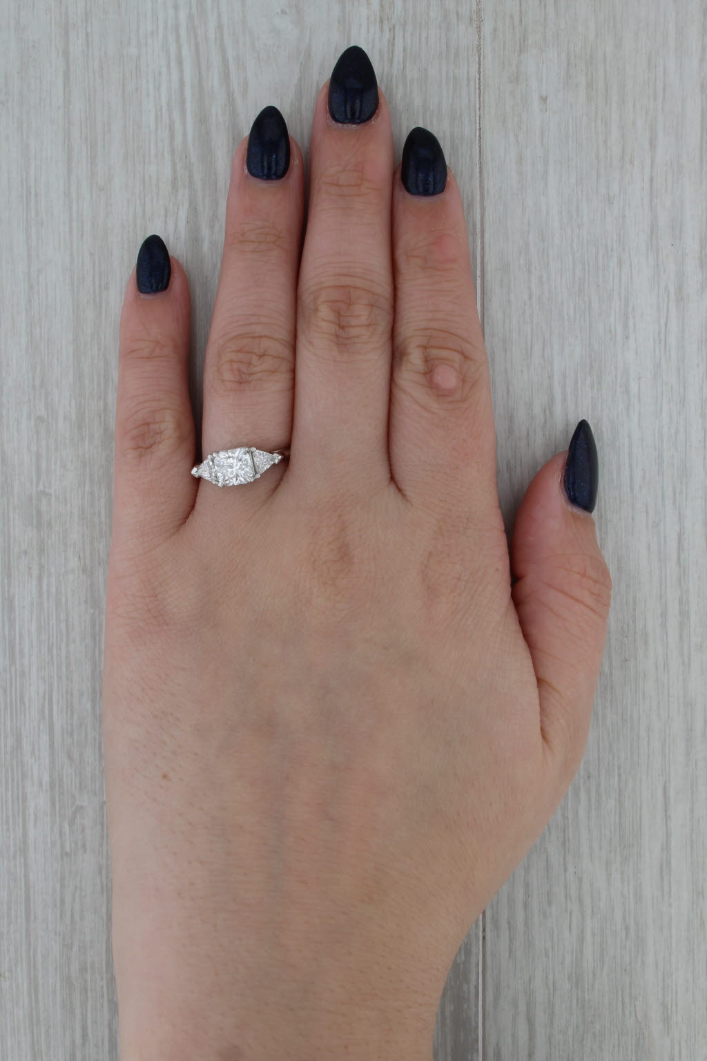 2.13ctw Diamond Engagement Ring Platinum 3-Stone Size 7.75 GIA