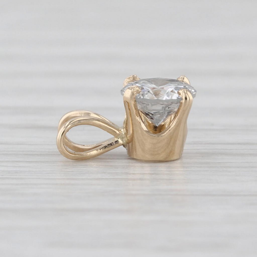 0.51ct Diamond Round Brilliant Solitaire Pendant 14k Yellow Gold