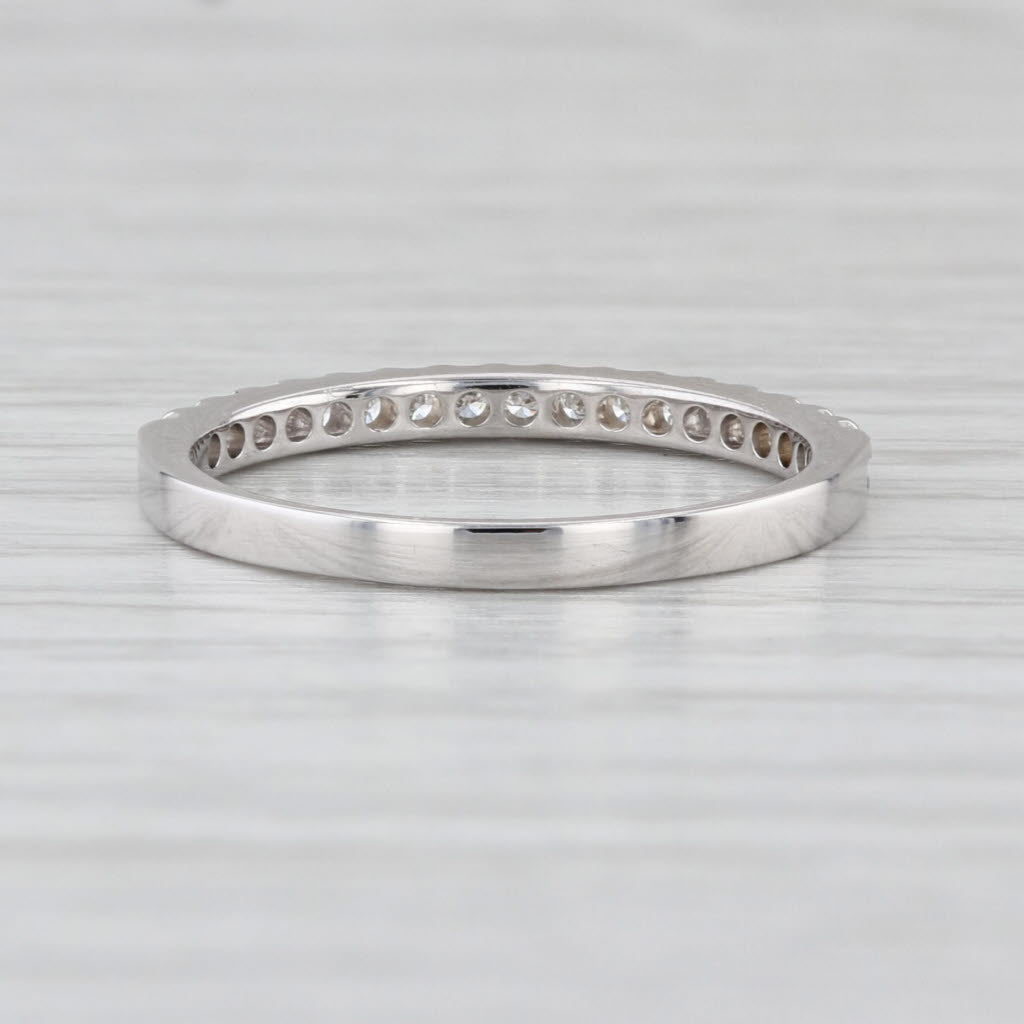 0.23ctw Diamond Wedding Band 14k White Gold Size 6.75 Stackable Ring