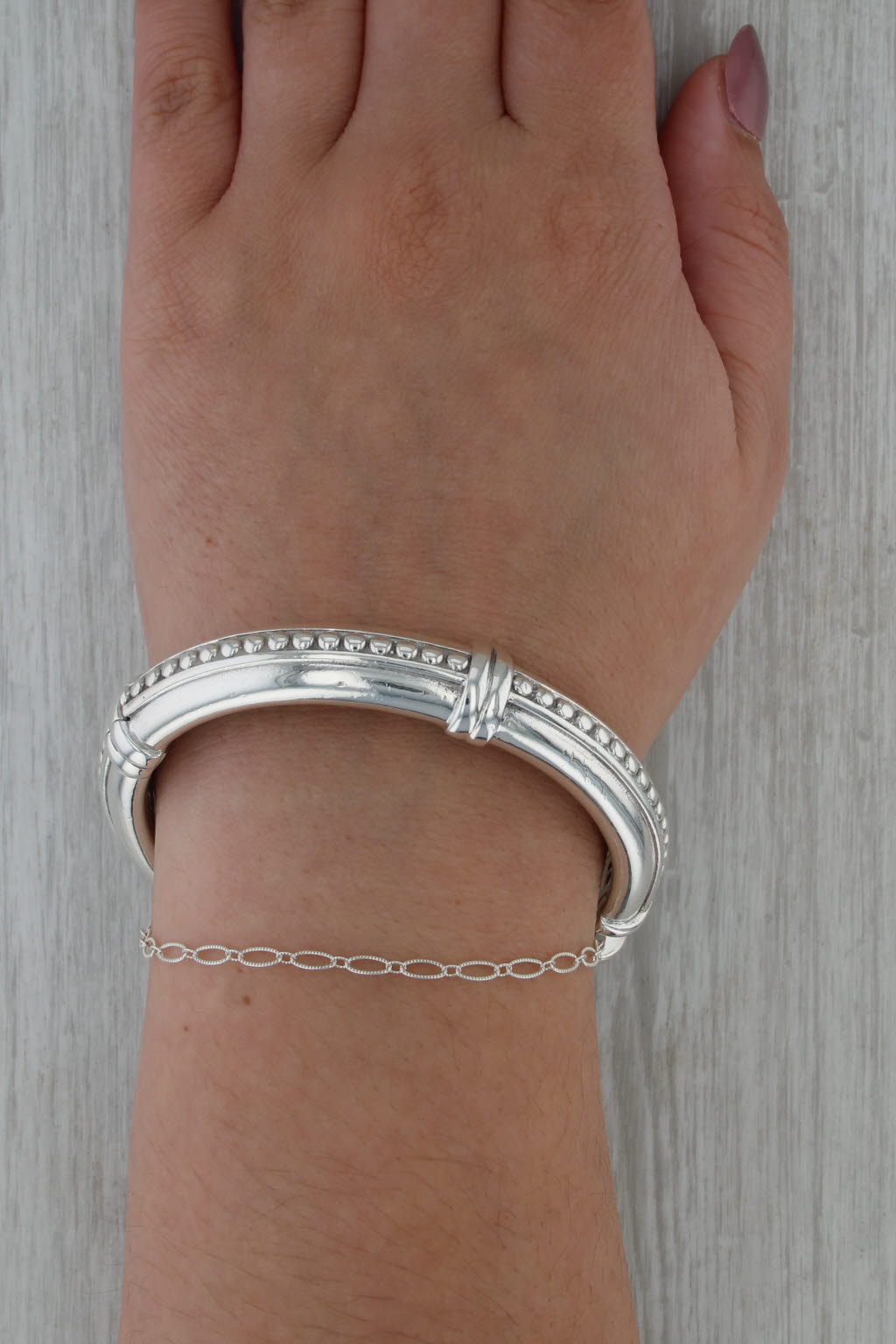 Slane & Slane Bangle Bracelet Sterling Silver 14k Gold Hinged Stackable