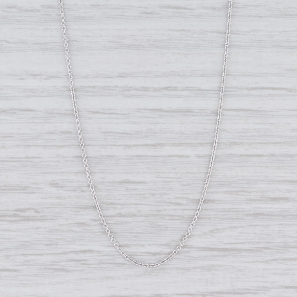 Light Gray New Round Cable Chain Necklace 14k White Gold 16-18" 1mm Adjustable