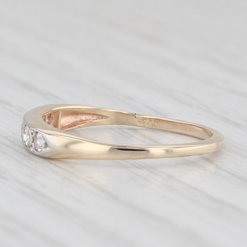 Light Gray Vintage 0.13ctw Diamond Wedding Band 14k Yellow Gold Size 5.5 Stackable Ring
