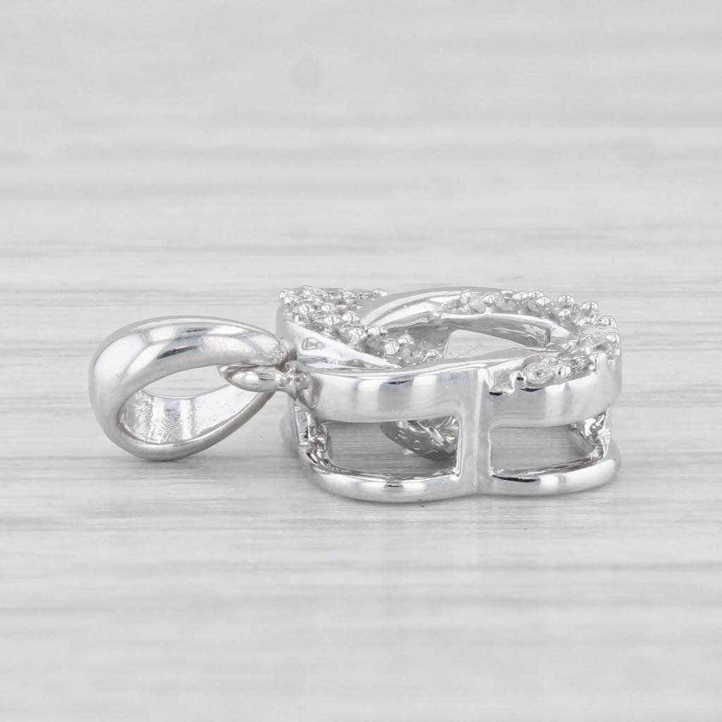Light Gray 0.23ctw Diamonds in Motion Knot Pendant 14k White Gold