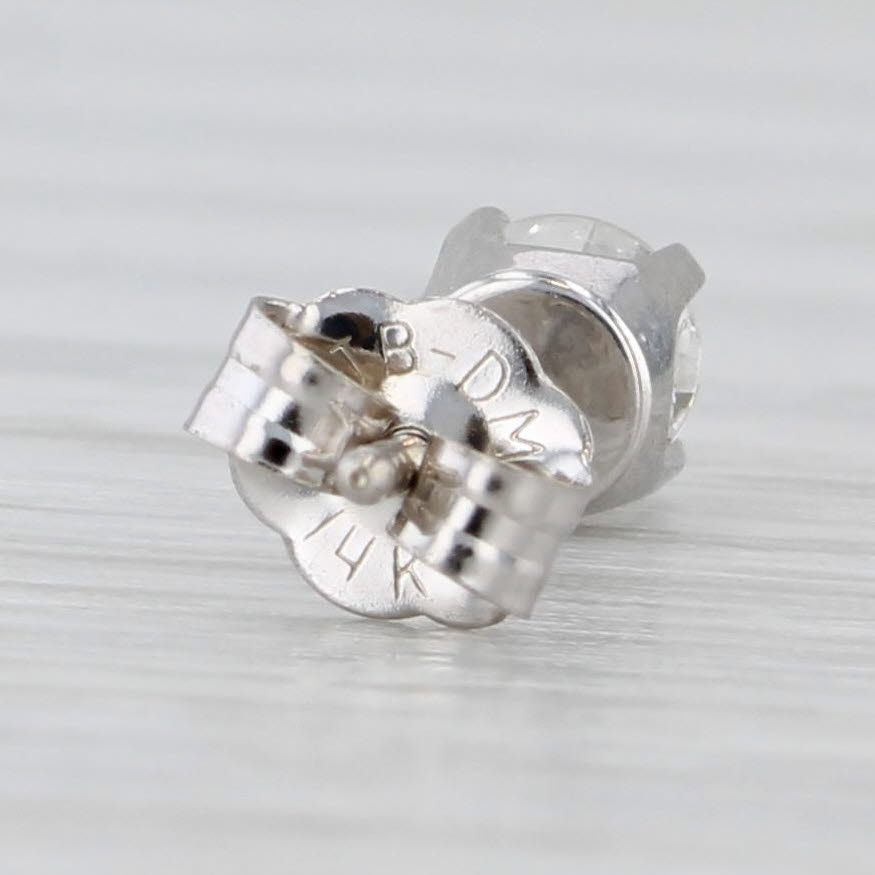 Light Gray 0.40ctw Round Diamond Solitaire Stud Earrings 14k White Gold