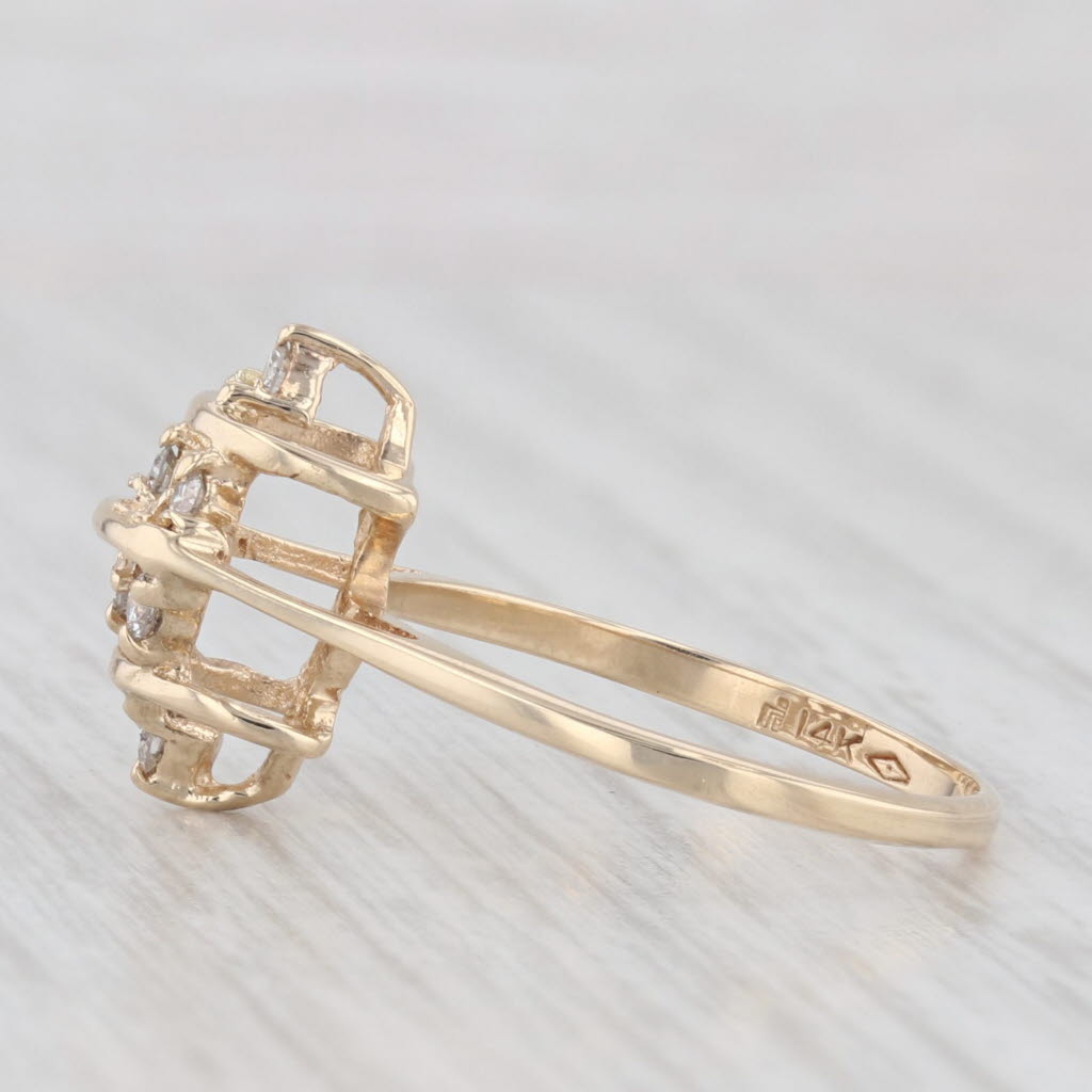 Light Gray 0.12ctw Diamond Cluster Ring 14k Yellow Gold Size 6