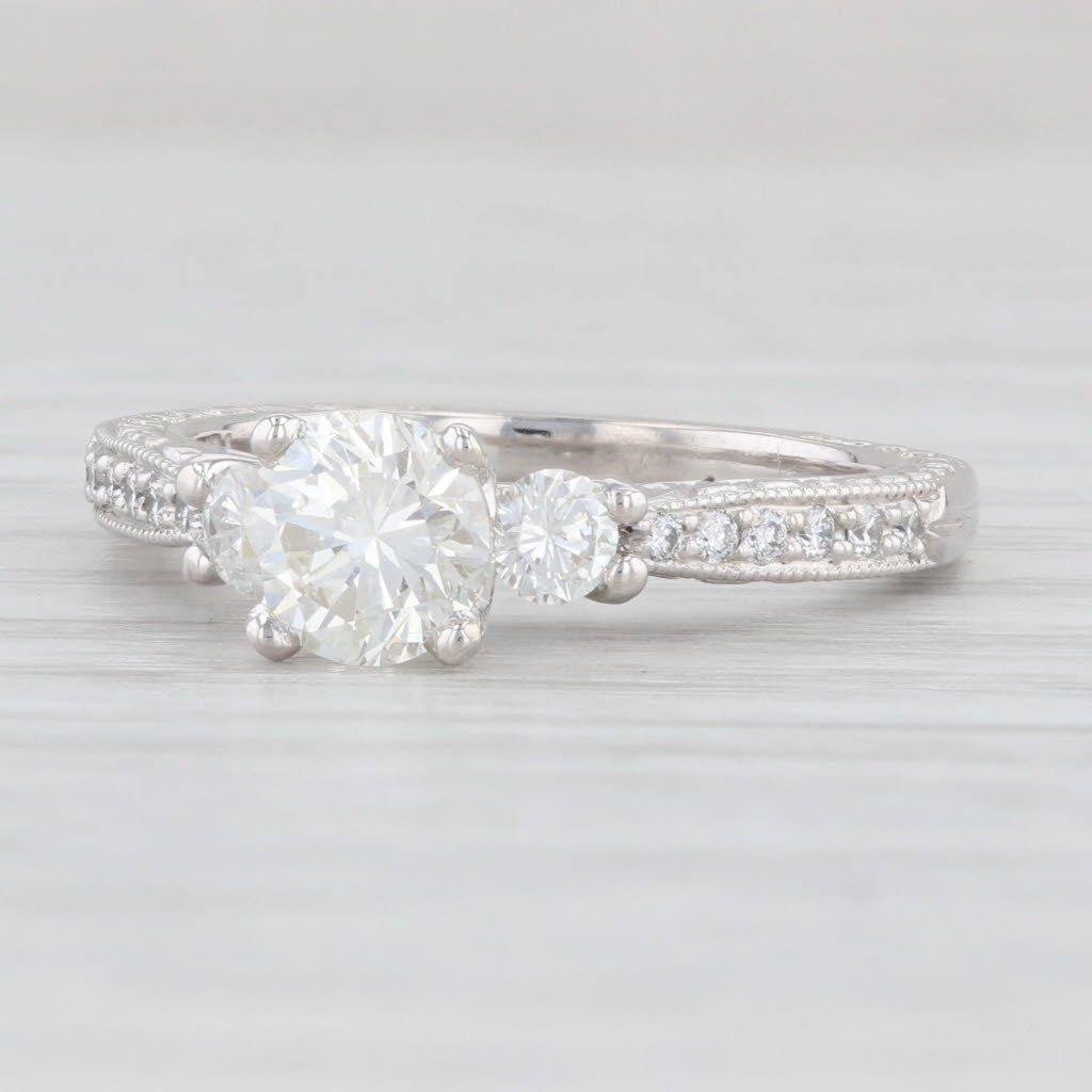 Light Gray Scott Kay 1.40ctw Round Diamond Engagement Ring Platinum Size 6.75