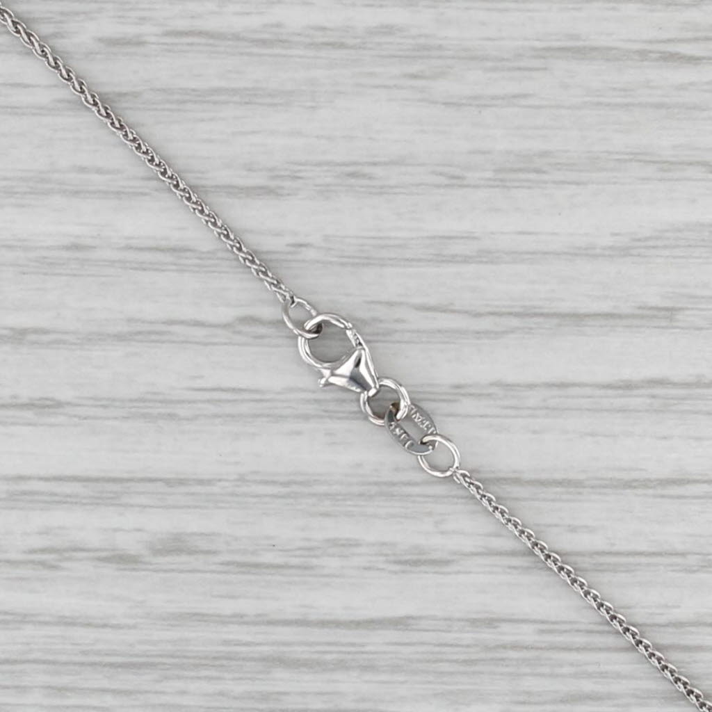 18" 1.3mm Wheat Chain Necklace 14k White Gold