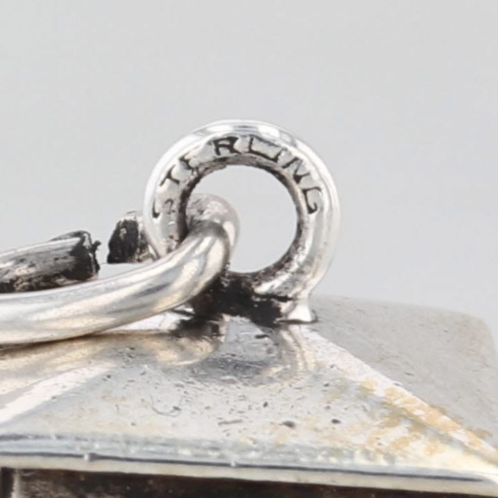 Vintage Stop Light Charm Sterling Silver Moving Parts Red Yellow Green Pendant