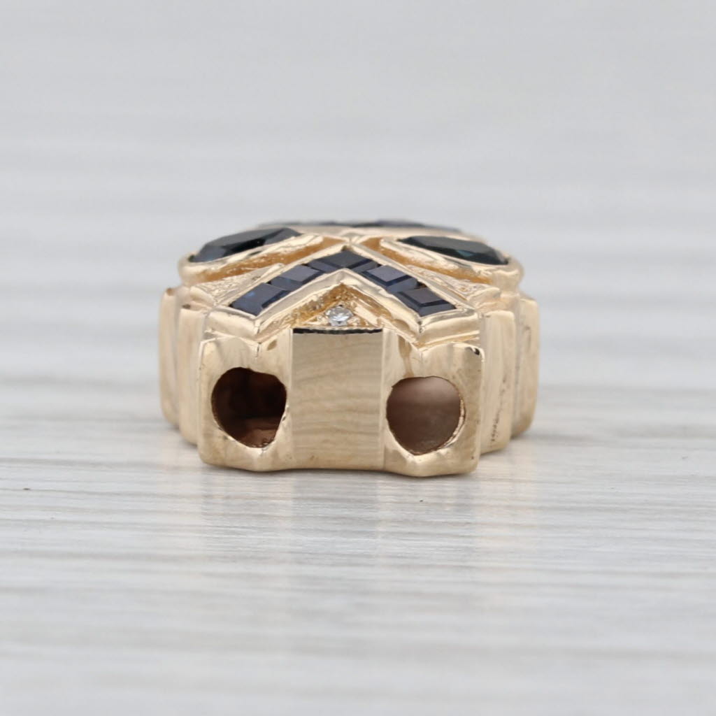Joshua 0.64ctw Blue Sapphire Slide Bracelet Charm 14k Yellow Gold