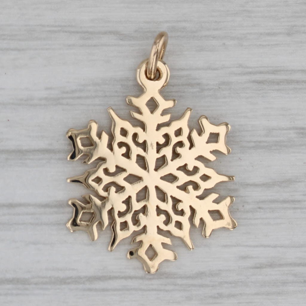Gray James Avery Colorado Snowflake Pendant 14k Gold Charm Winter Holiday Retired