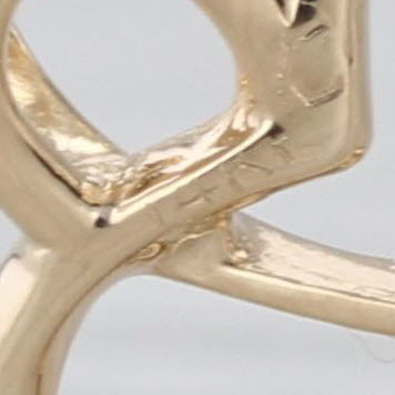 Diamond Accented Stylized Open Heart Pendant 14k Yellow Gold