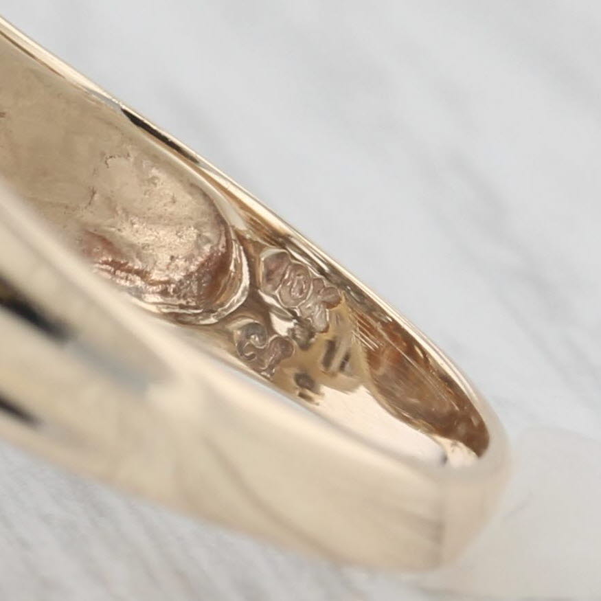Light Gray 0.49ctw Diamond Cluster Bypass Ring 10k Yellow Gold Size 8.5 Cocktail