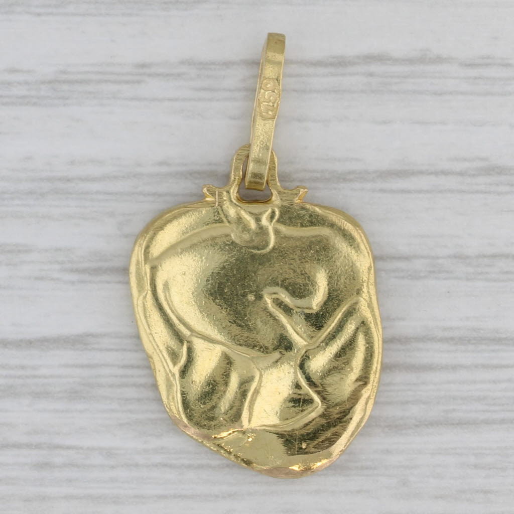 Gray Pisces Fish Pendant 18k Yellow Gold Birth Sign Charm