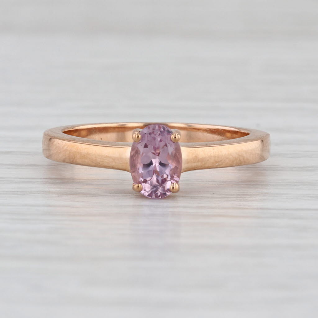 Luxoro 1ct Pink Spinel Solitaire Ring 10k Rose Gold Size 8