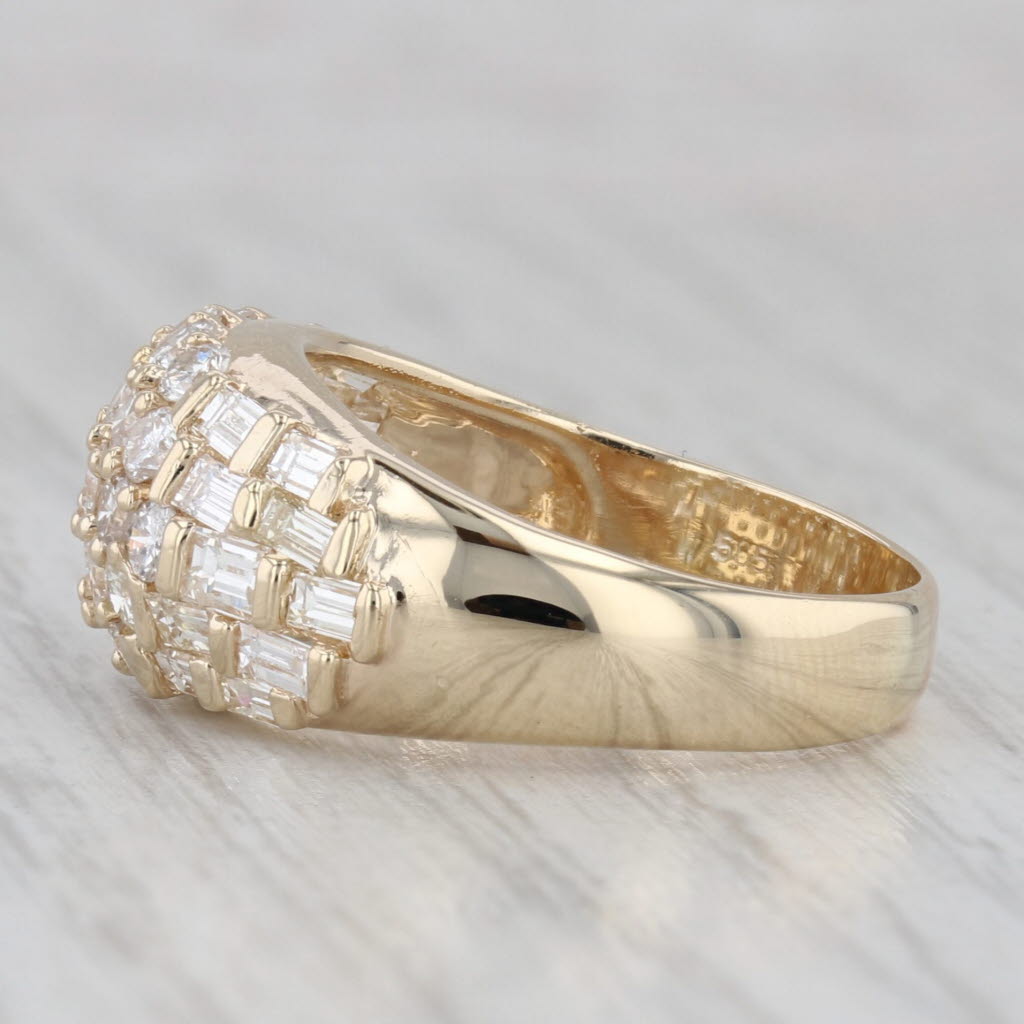 Gray 1.60ctw Diamond Cluster Ring 14k Yellow Gold Size 8