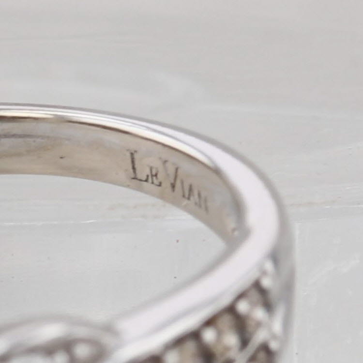 Le Vian Champagne & White Diamond Halo Engagement Ring 14k White Gold Size 7