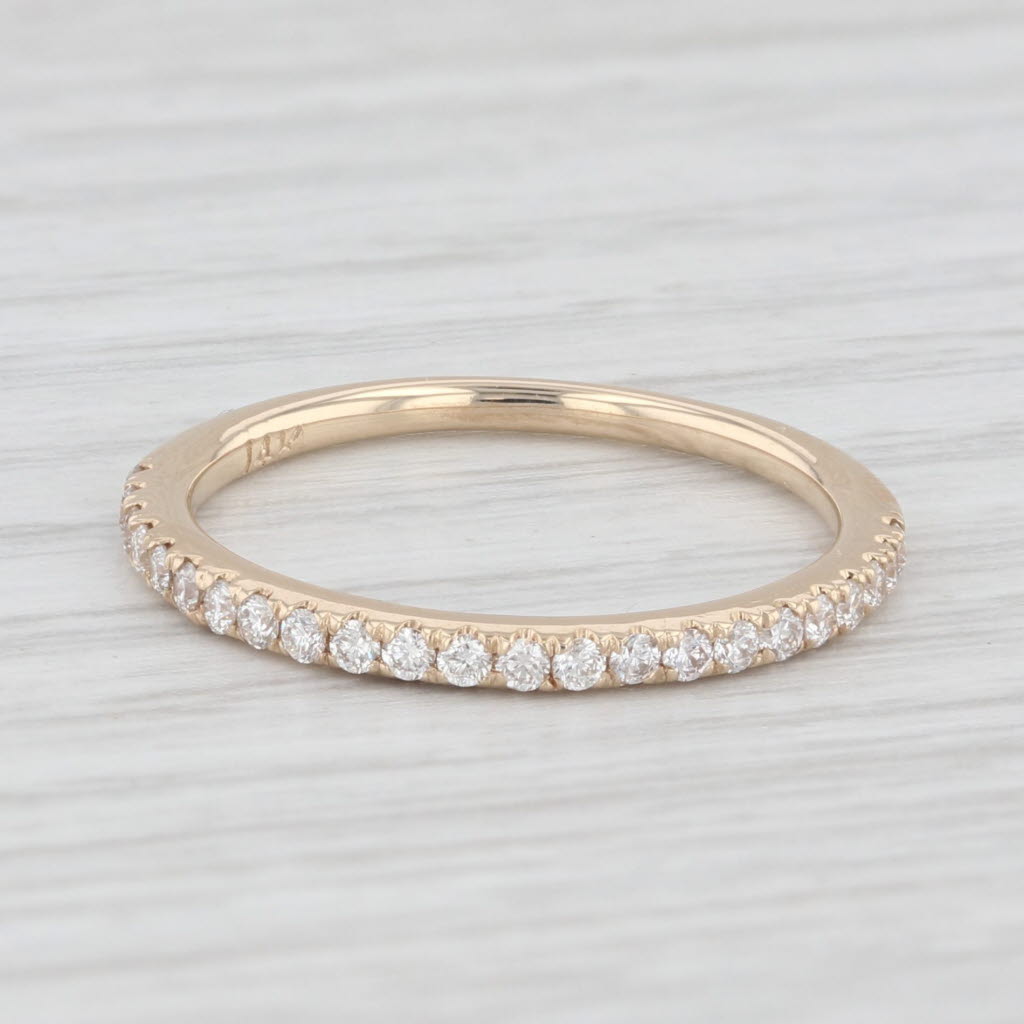 New 0.24ctw VS2 Diamond Wedding Band 14k Yellow Gold Stackable Size 6