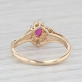 0.20ctw Ruby Marquise Diamond 10k Yellow Gold Size 6.75 Ring