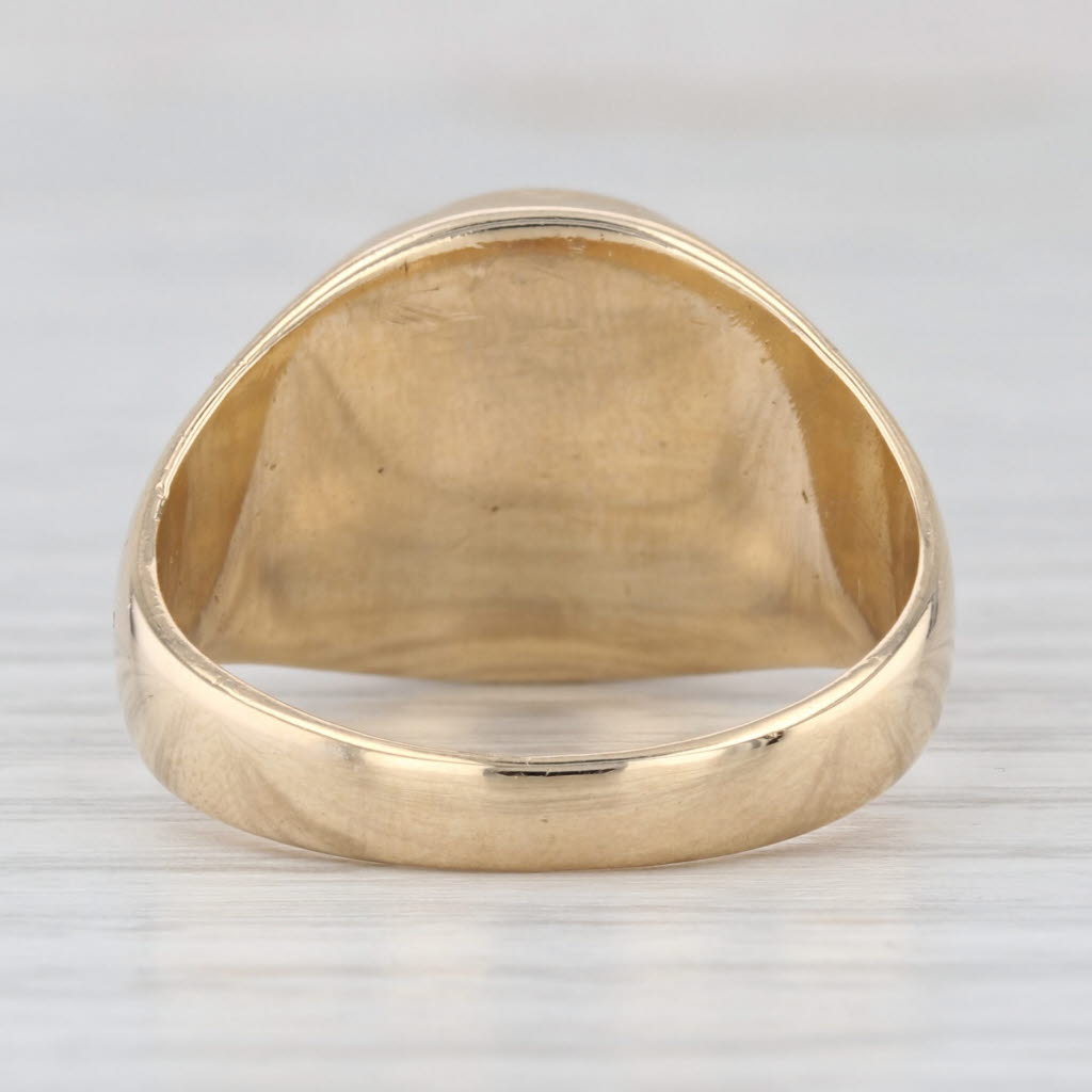 Masonic Blue Lodge Square Compass Signet Ring 10k Gold Lab Created Ruby