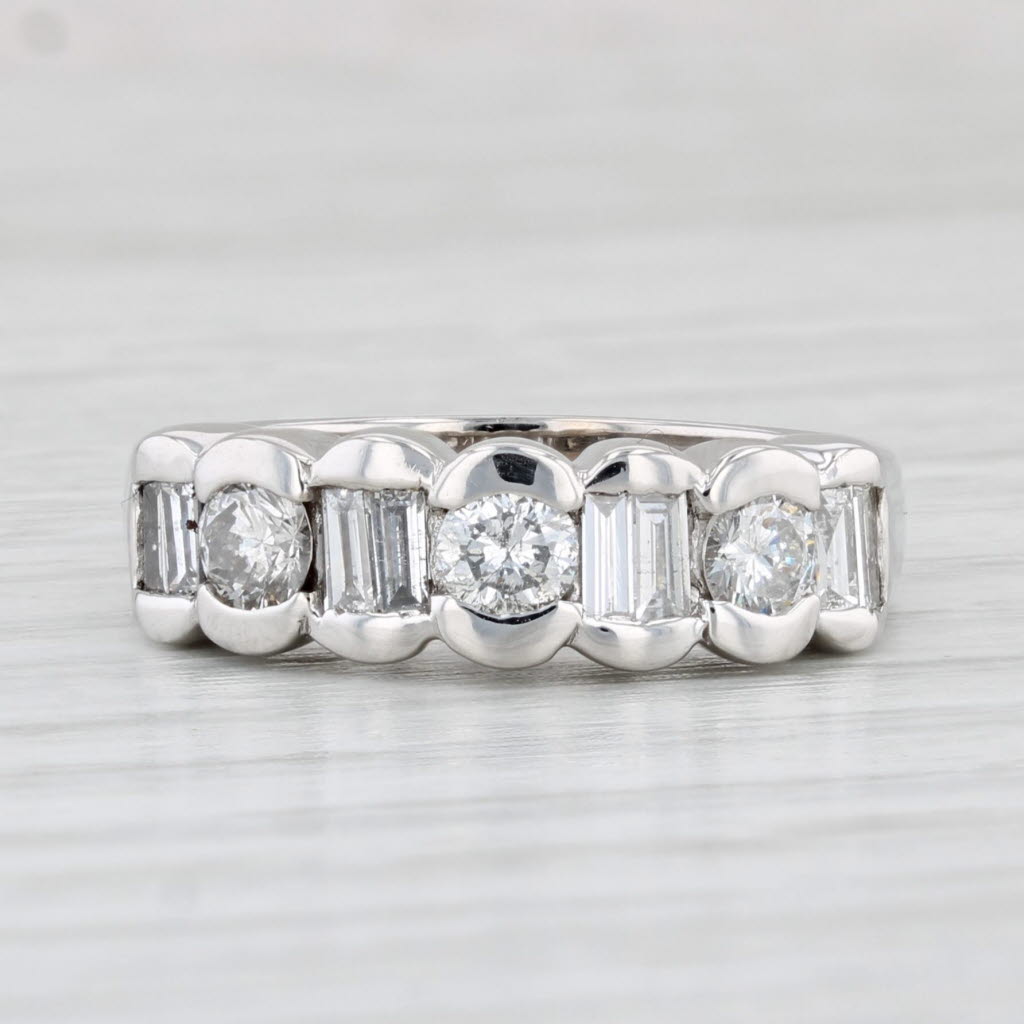 Light Gray 1ctw Diamond Ring 14k White Gold Wedding Anniversary Band Size 7