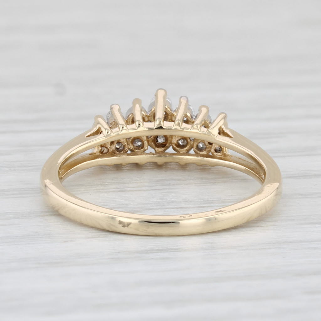 Light Gray 0.18ctw Tiered Diamond Pyramid Ring 14k Yellow Gold Size 6.25 Stackable