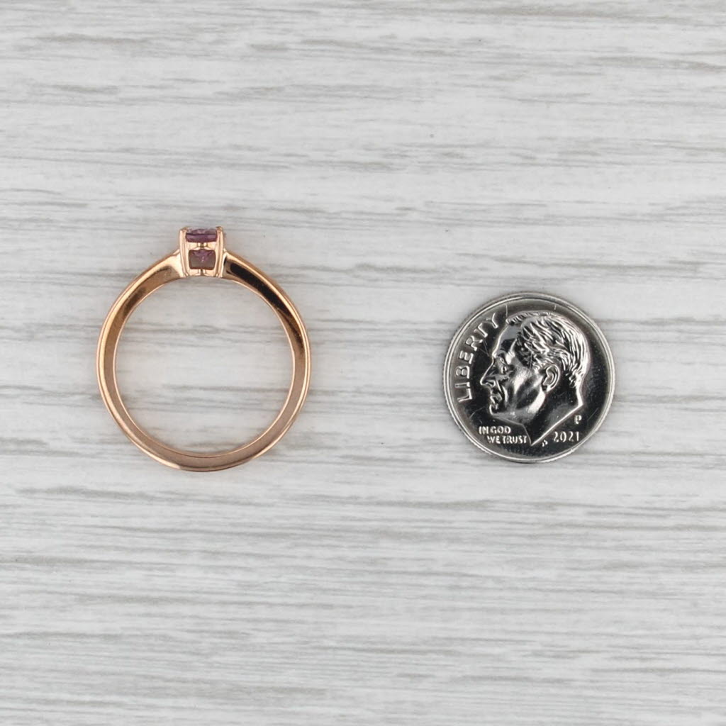 Luxoro 1ct Pink Spinel Solitaire Ring 10k Rose Gold Size 8