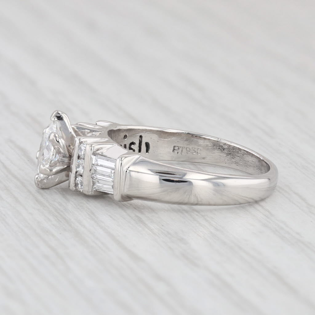 Light Gray 0.86ctw Marquise Diamond Engagement Ring 950 Platinum Size 7.25