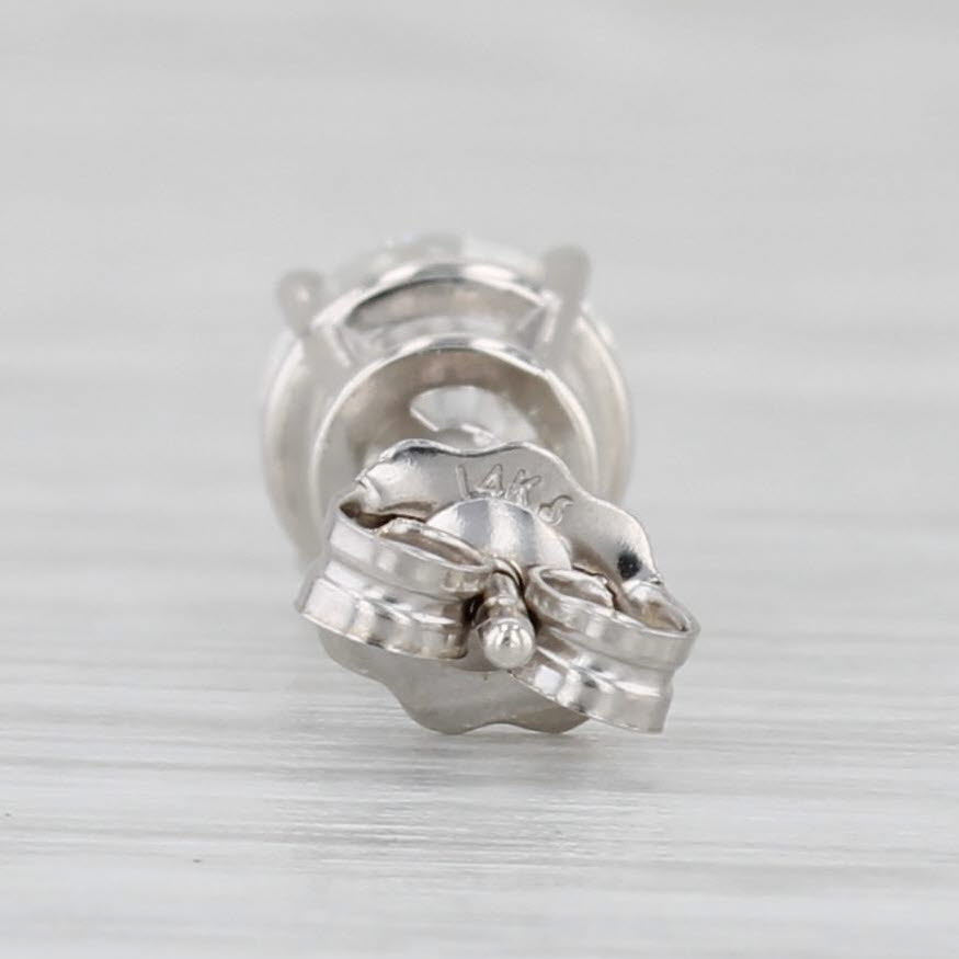Light Gray New 0.60ct Single Round Diamond Stud Earring 14k White Gold