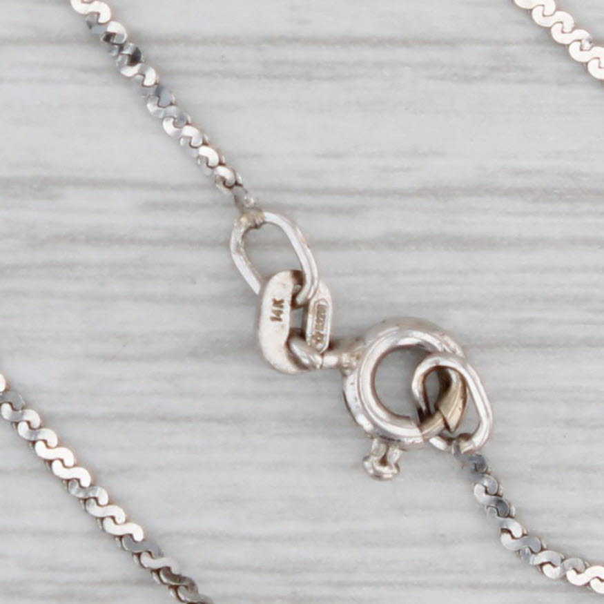 Gray 0.15ctw Diamond Floating in Resin Pendant Necklace 14k White Gold 15" Chain