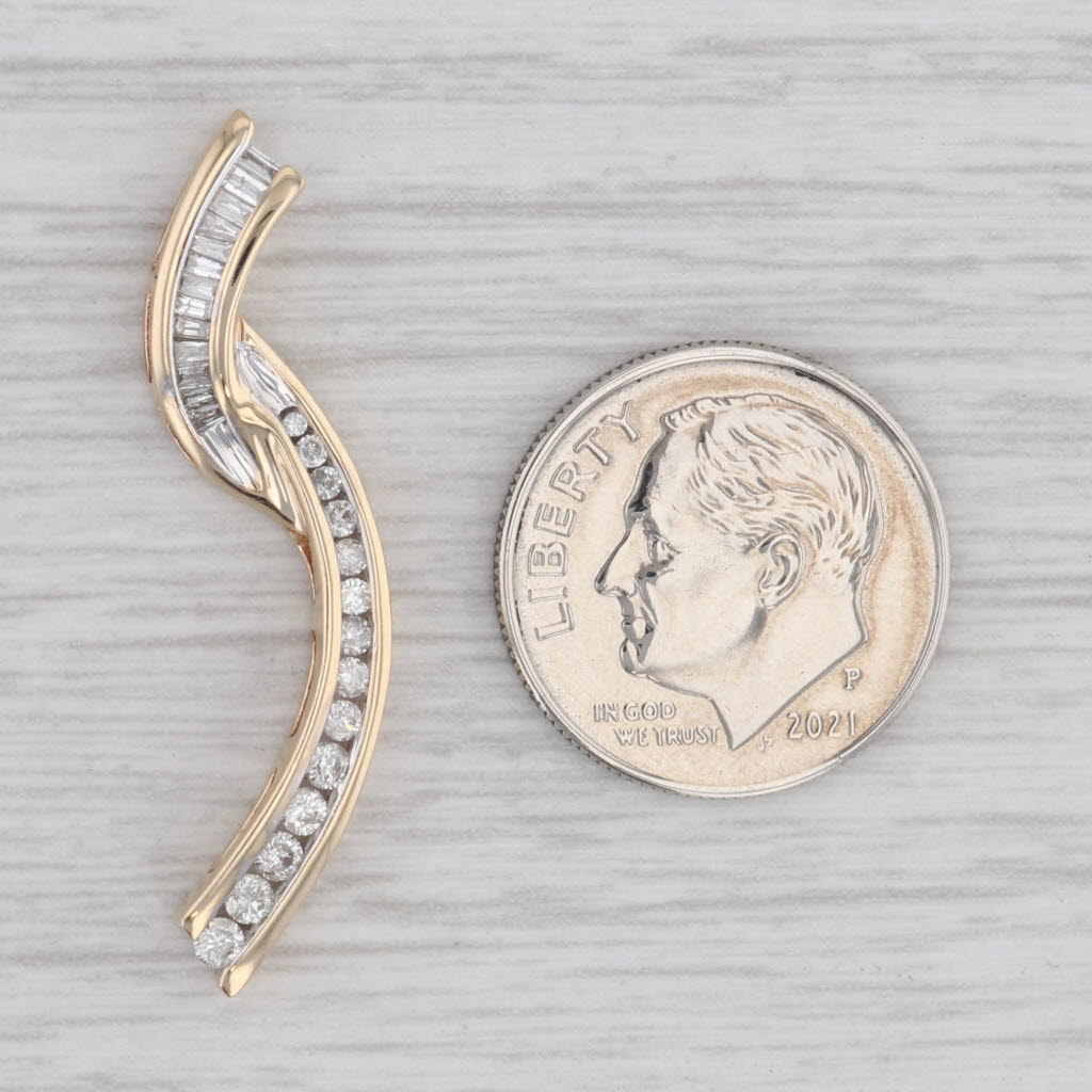 Light Gray 0.40ctw Diamond Journey Pendant 10k Yellow Gold