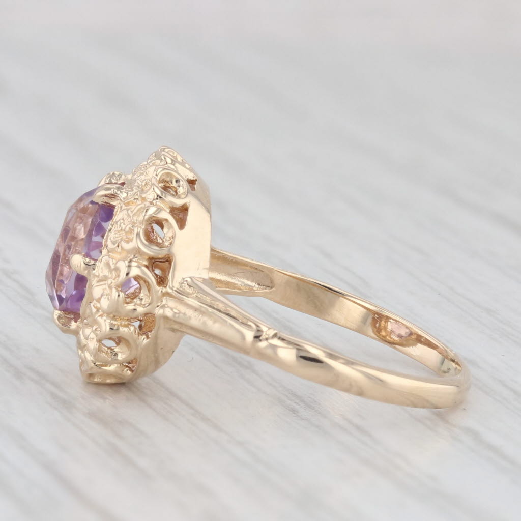 Light Gray 1.50ct Round Light Purple Amethyst Solitaire Ring 14k Yellow Gold Size 5.5