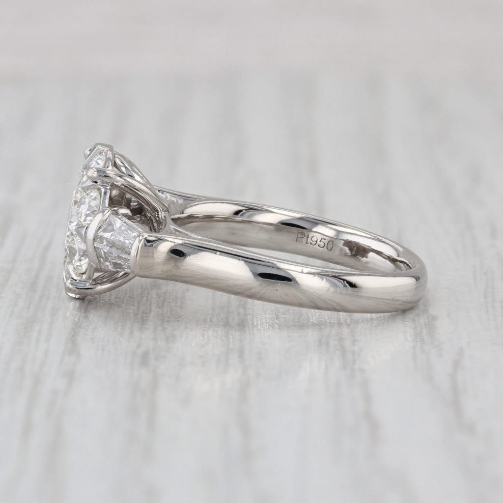 1.84ctw VS2 Round Diamond Halo Engagement Ring 950 Platinum Size 6.25-6.5