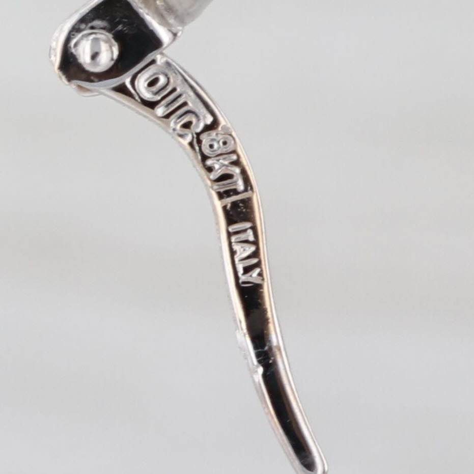 Etched Textured Hoop Earrings 18k White Gold Snap Top Round Hoops